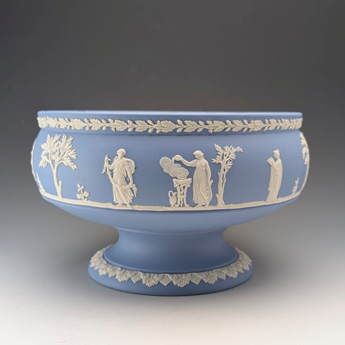 英國復古 Wedgwood Jasperware 脚座大型碗 淺藍色